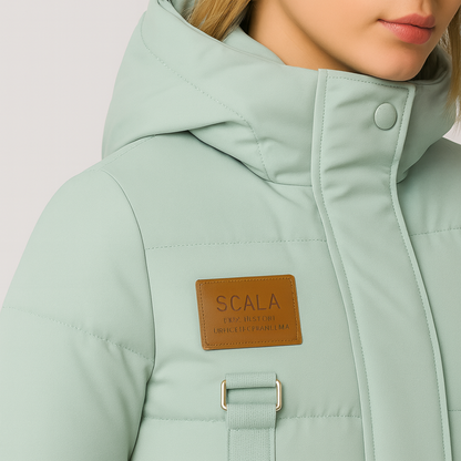 Warm Women's Parka Coat with Lace Details