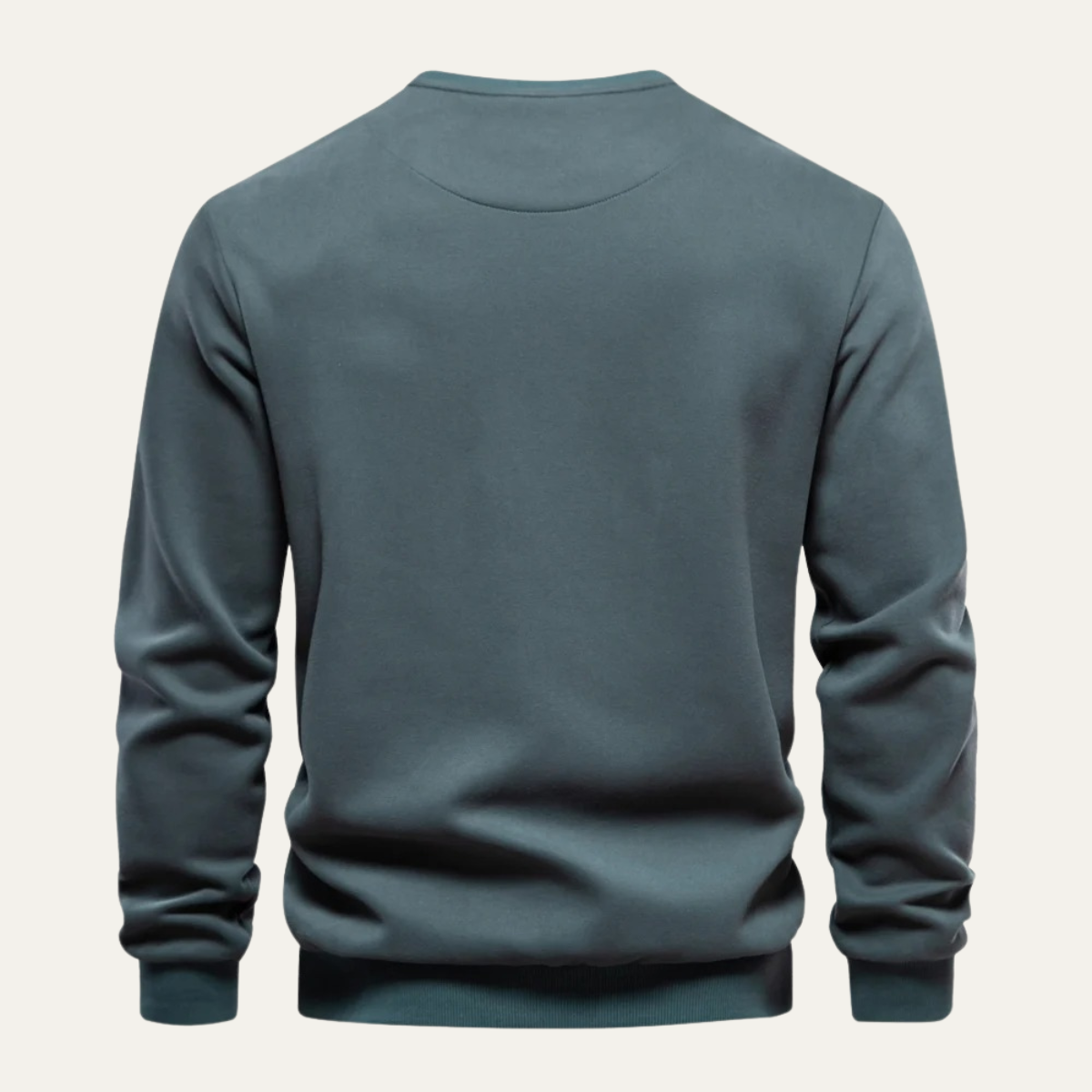 Relaxed Fit Men's Crew Neck Sweater with Pocket