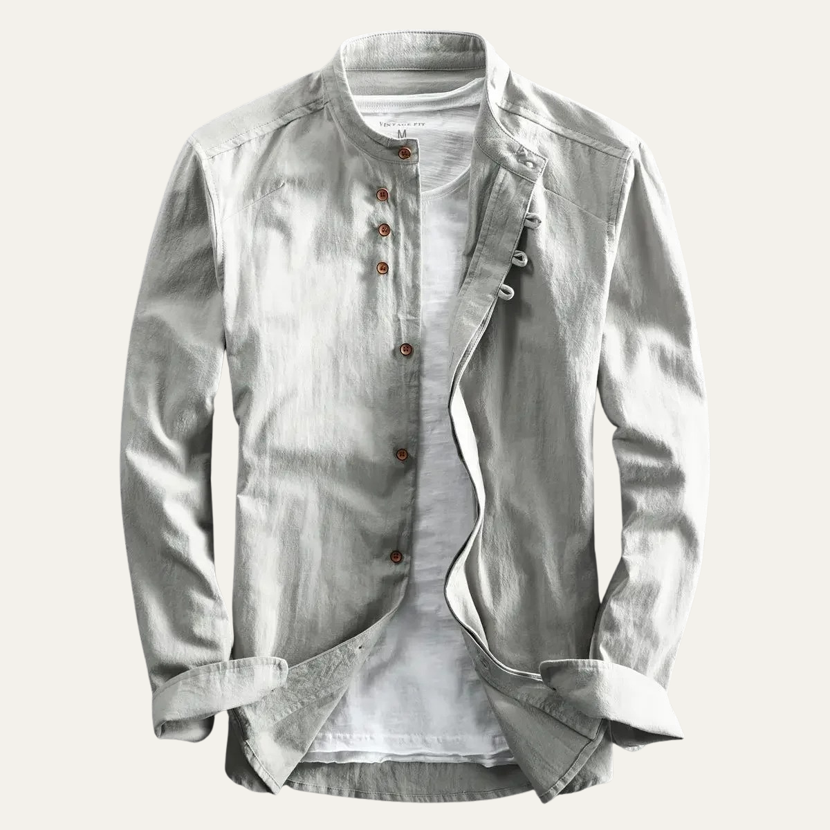 Casual Cotton Linen Mens Relaxed Fit Shirt