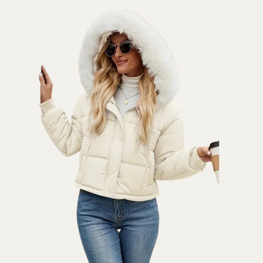 Short Puffy Winter Coat for Women