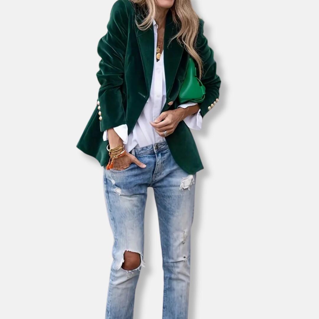Classic Fit Blazer with Gold Buttons