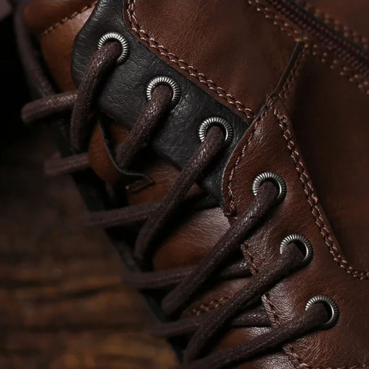 Brown Leather Ankle Boots for Men