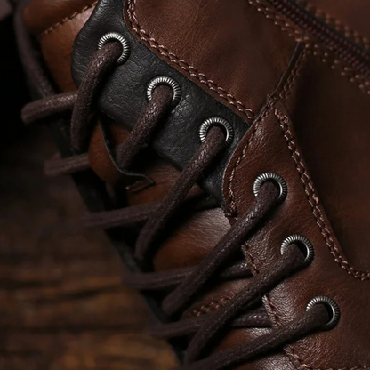 Brown Leather Ankle Boots for Men