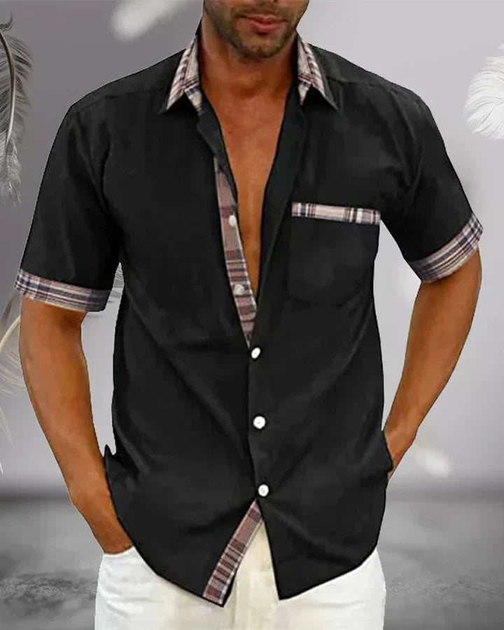 Stylish Shirt with Contrast Trim and Slim Fit
