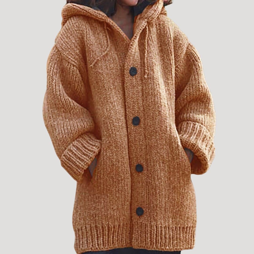 Cozy Plus Size Hooded Sweater Jacket