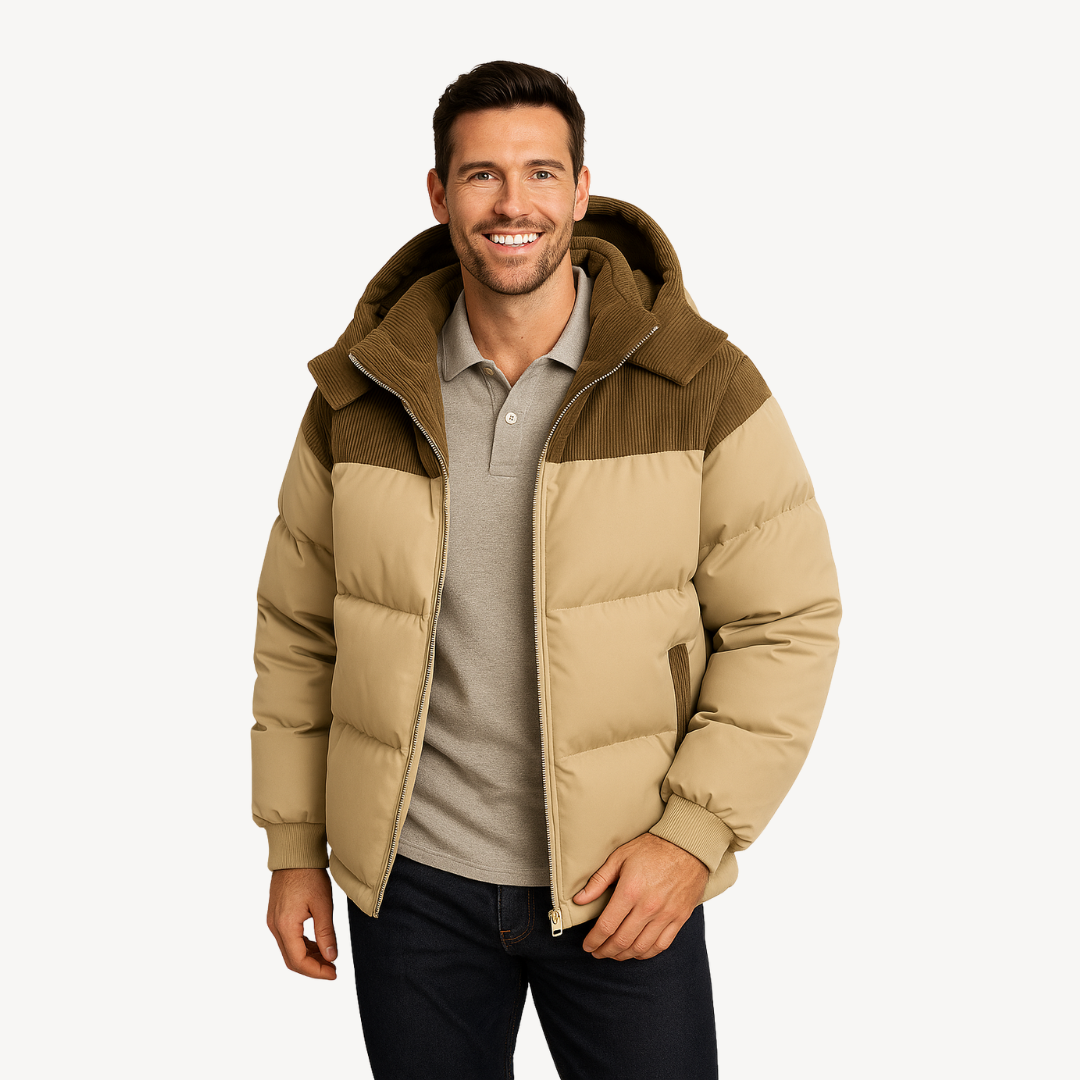 Warm Quilted Jacket with Fleece Lined Hood - OutfitLondon