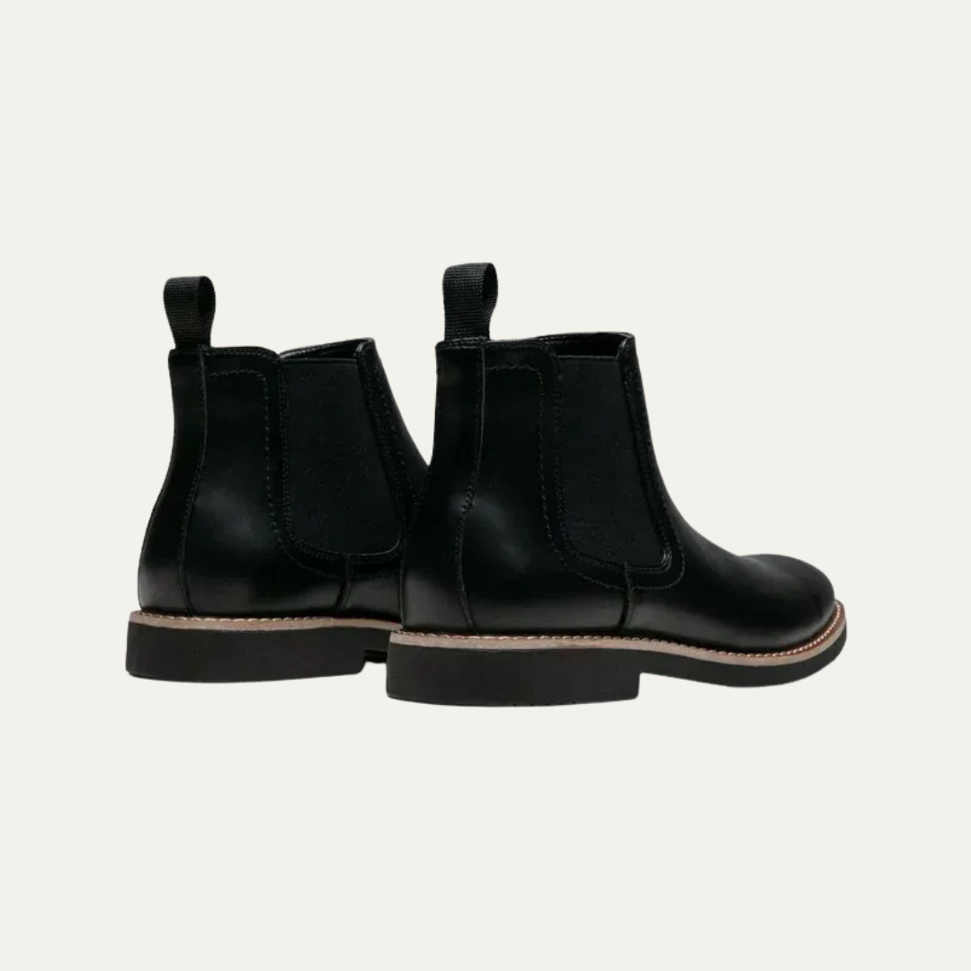 Men's Black Leather Chelsea Ankle Boot