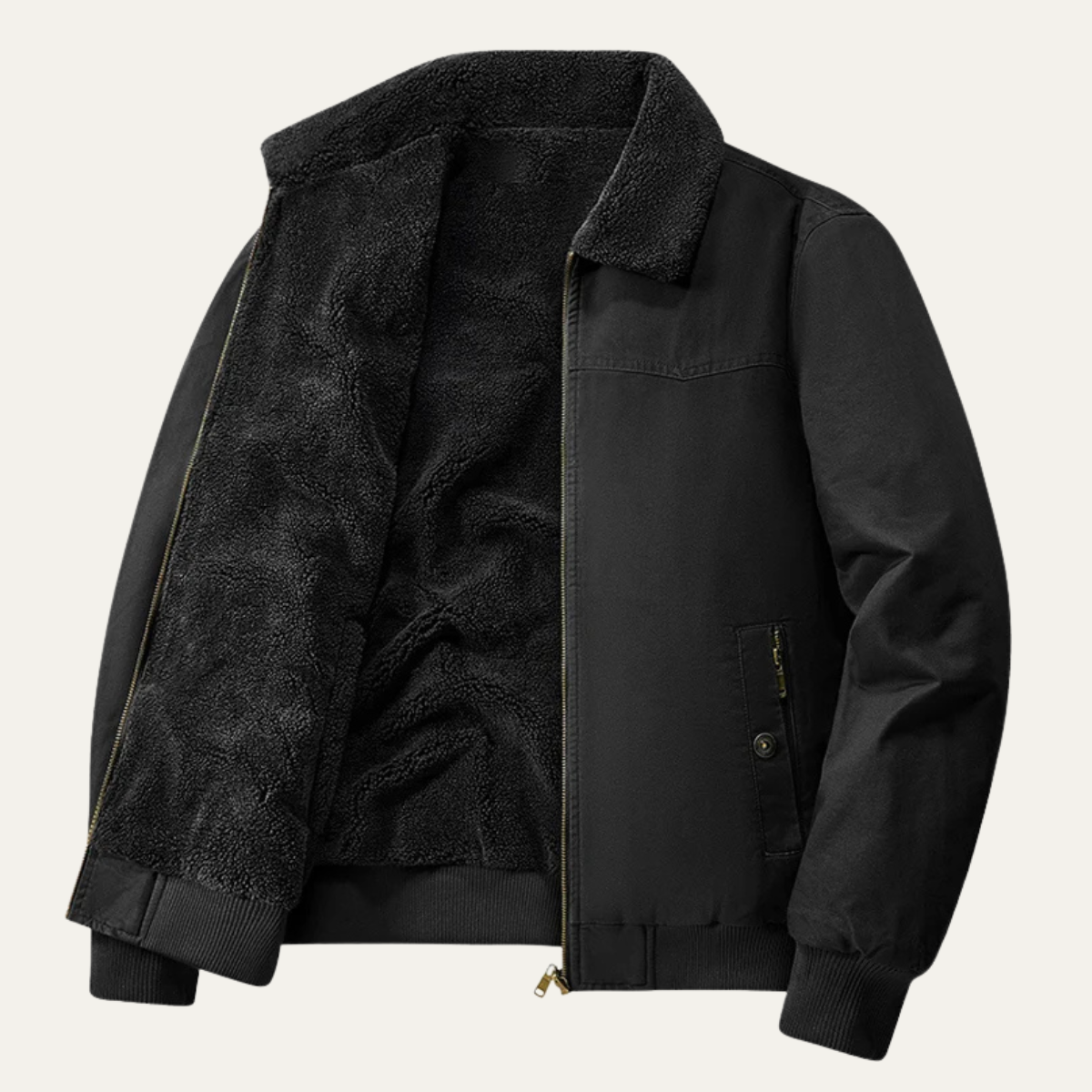 Warm Reversible Men's Fleece Bomber Jacket