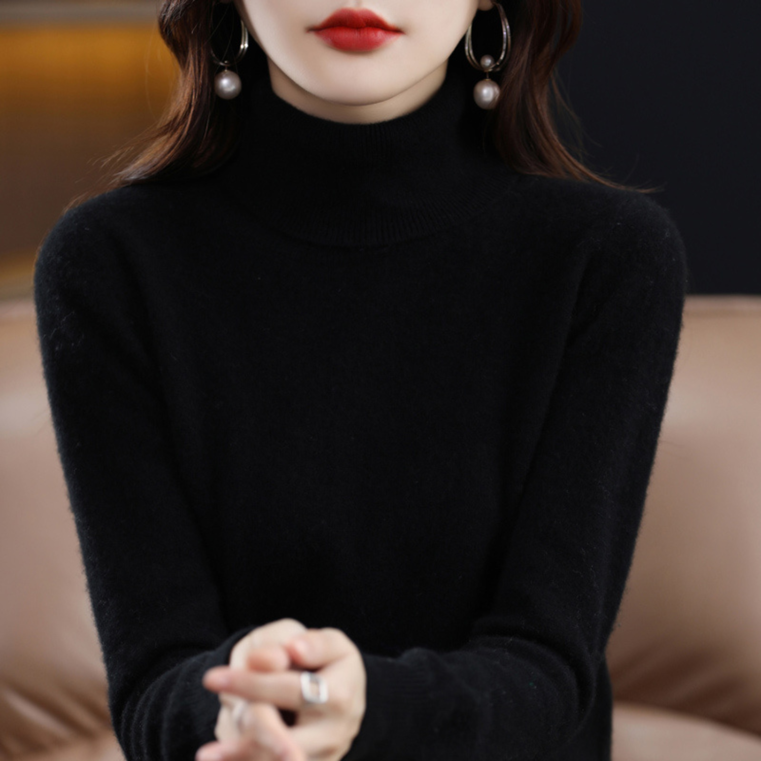 Soft Premium Women's Turtleneck Sweater - OutfitLondon