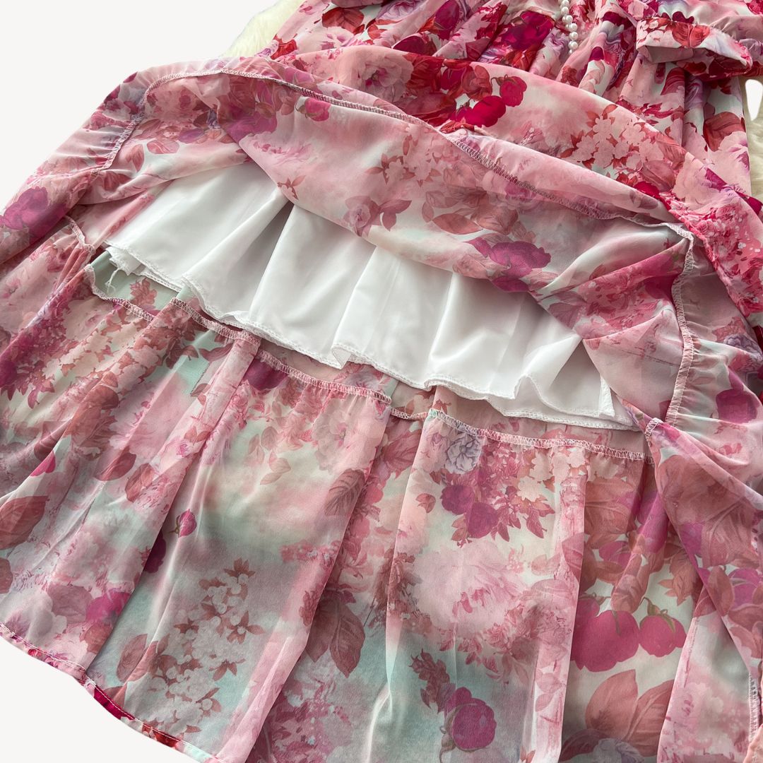 Ladies Pretty Floral Floor Length Dress