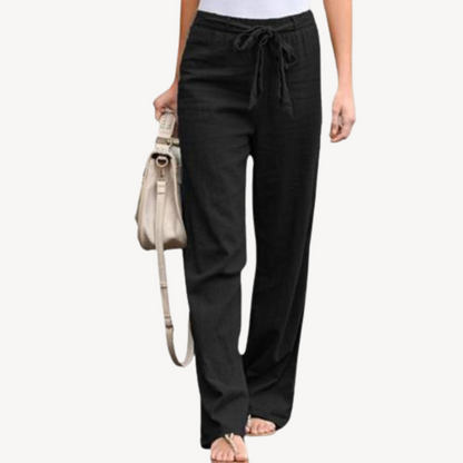 Relaxed Fit Wide Leg Cotton Trousers