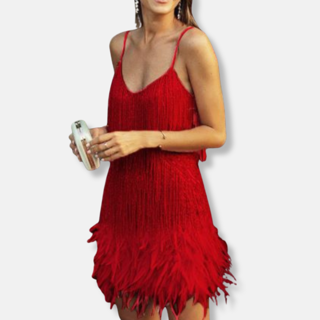Glittering Beaded Mini Party Dress