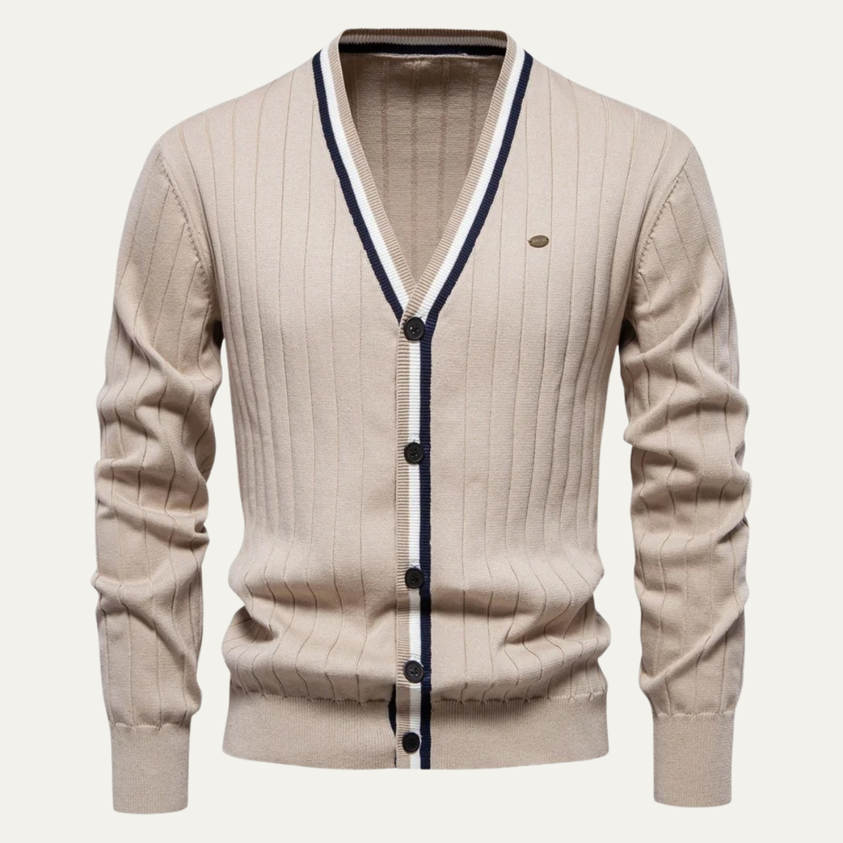 Men's Skinny Fit Crew Neck Cotton Sweater Cardigan