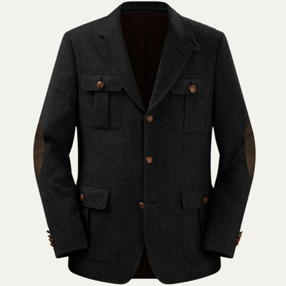 Classic Men's Tweed Wool Blazer Jacket