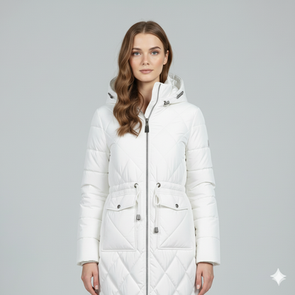 Warm Quilted Hooded Winter Parka for Women