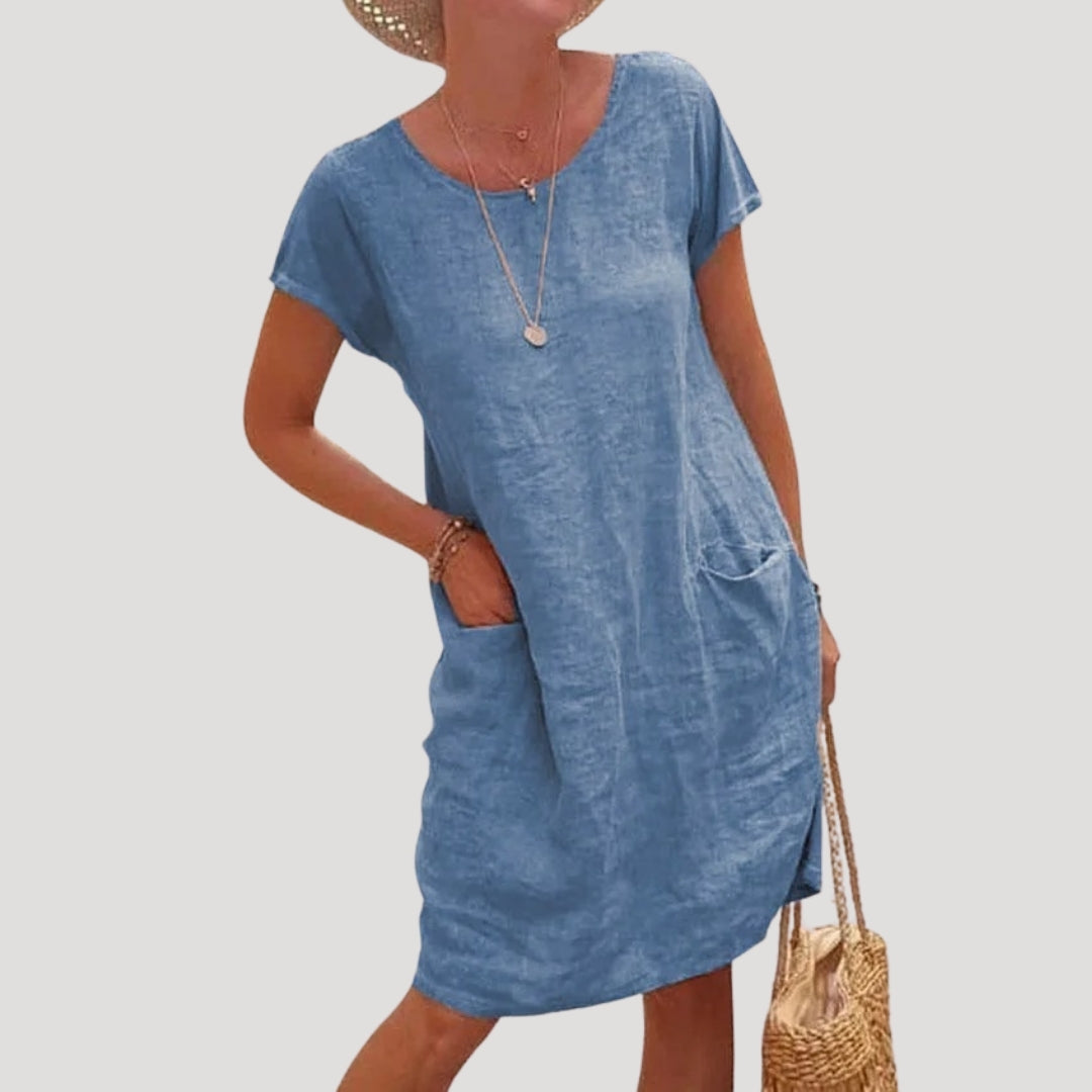 Relaxed Fit Women's Casual Midi Dress - OutfitLondon