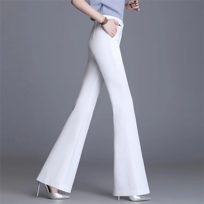 Slim Fit High Waist Wide Leg Women's Pants