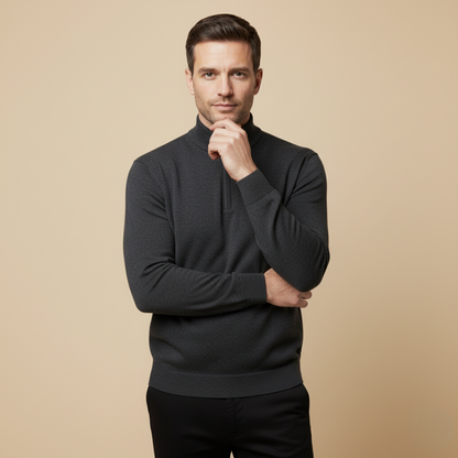 Classic Mens Quarter Zip Sweater
