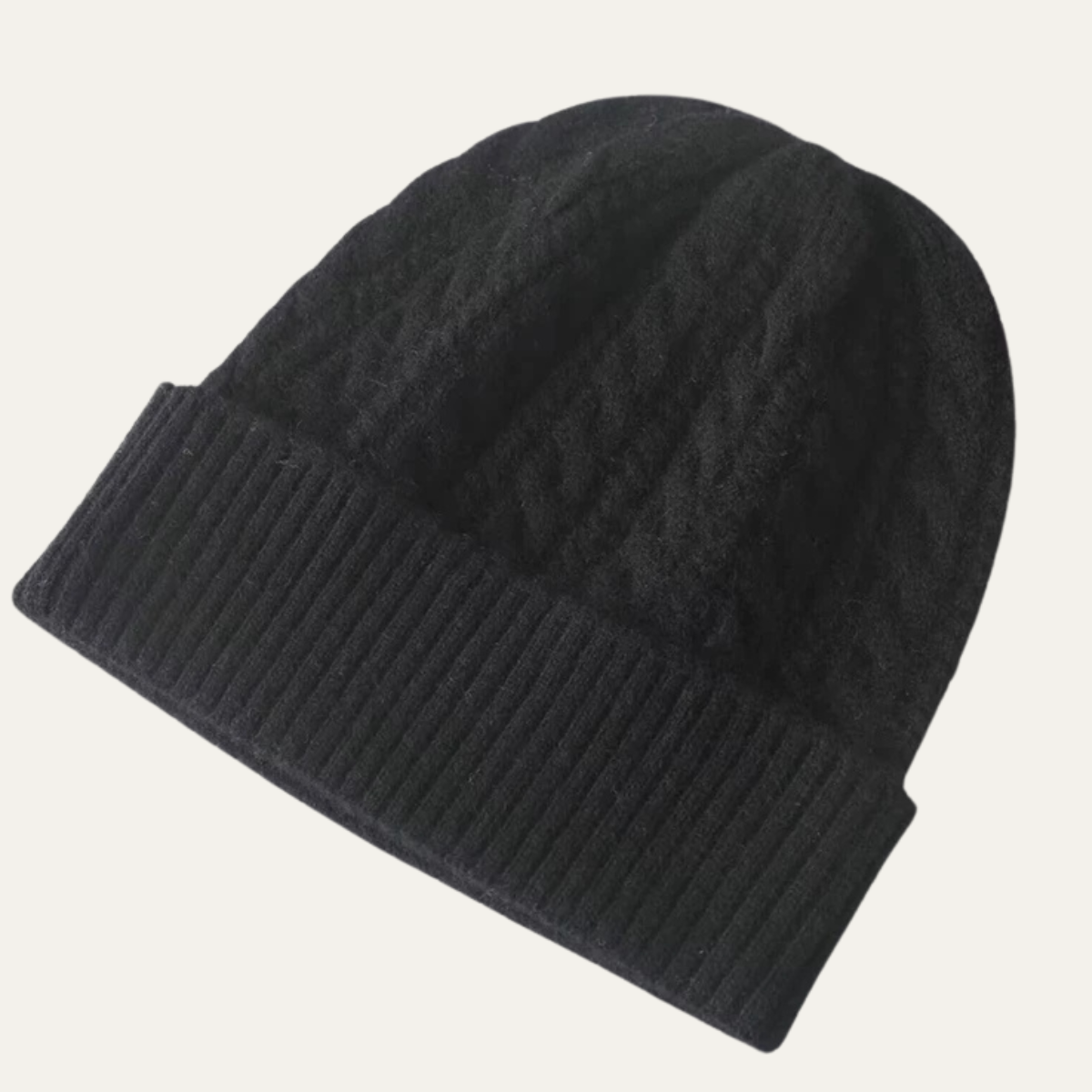 Warm Mens Ribbed Cashmere Hat
