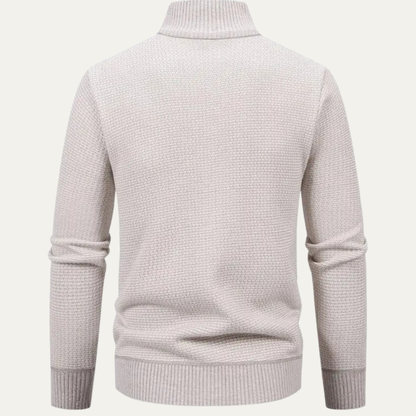Relaxed Fit Men's Knit Zipper Cardigan Sweater