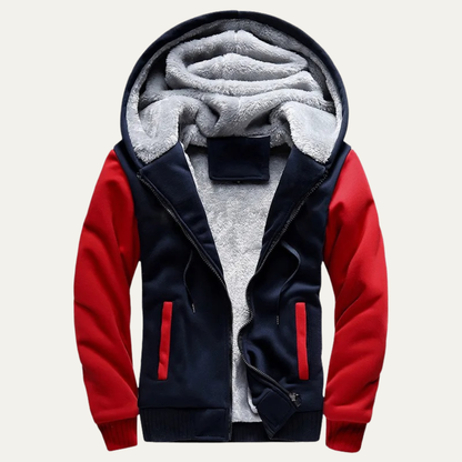 Warm Men's Fleece Zip Up Hooded Jacket