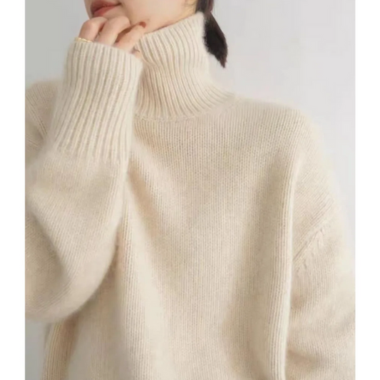 Cozy Women's Soft Crew Neck Wool Sweater - OutfitLondon
