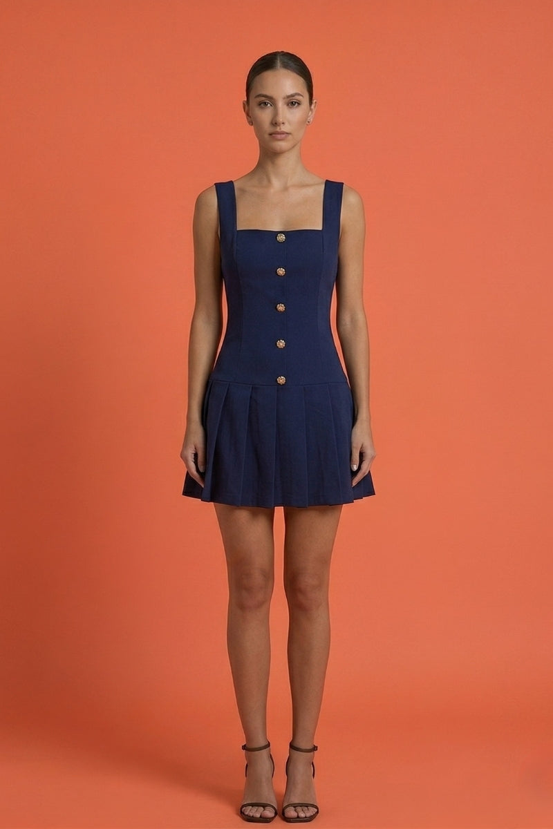 Women's Casual Button-Front Skort Dress