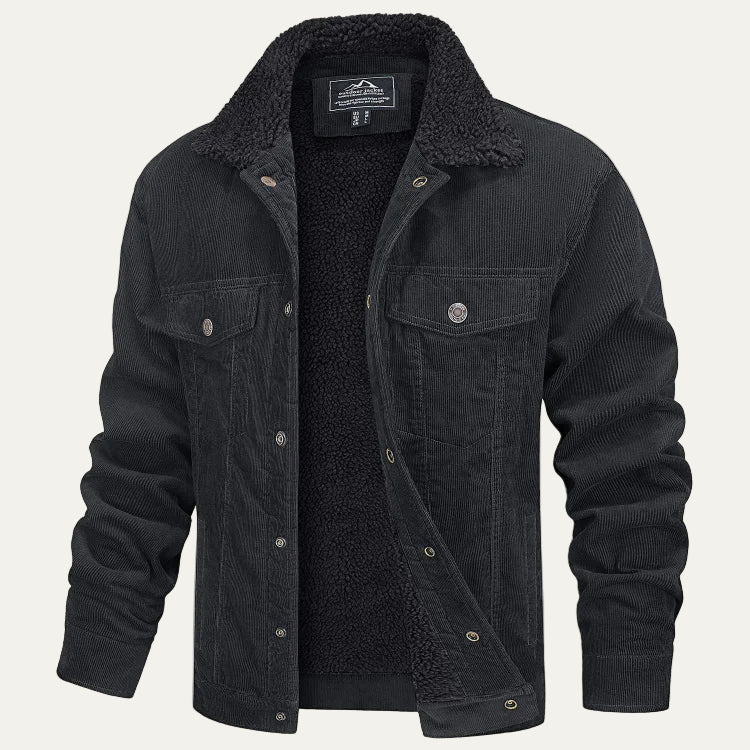 Men's Insulated Fleece Lined Denim Trucker Jacket