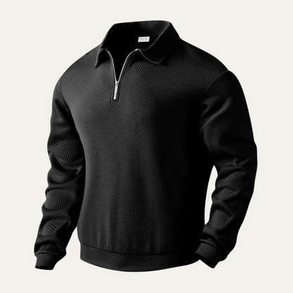 Slim Fit Men's Quarter Zip Fleece Jumper