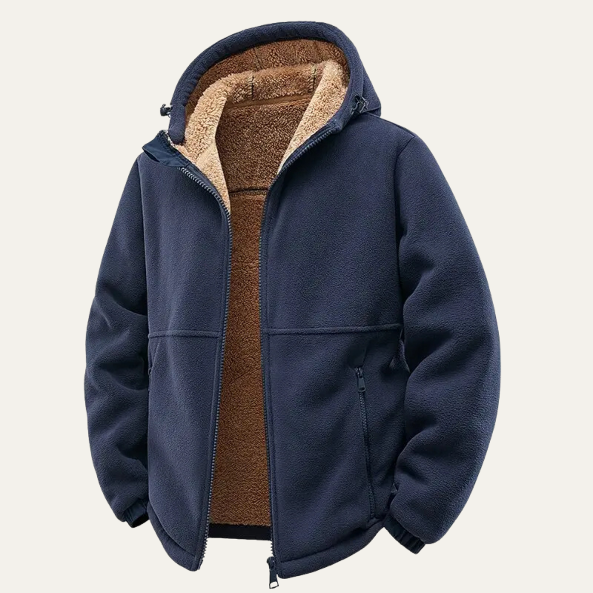 Mens Fleece Lined Heavy Duty Zip Up Hoodie Jacket