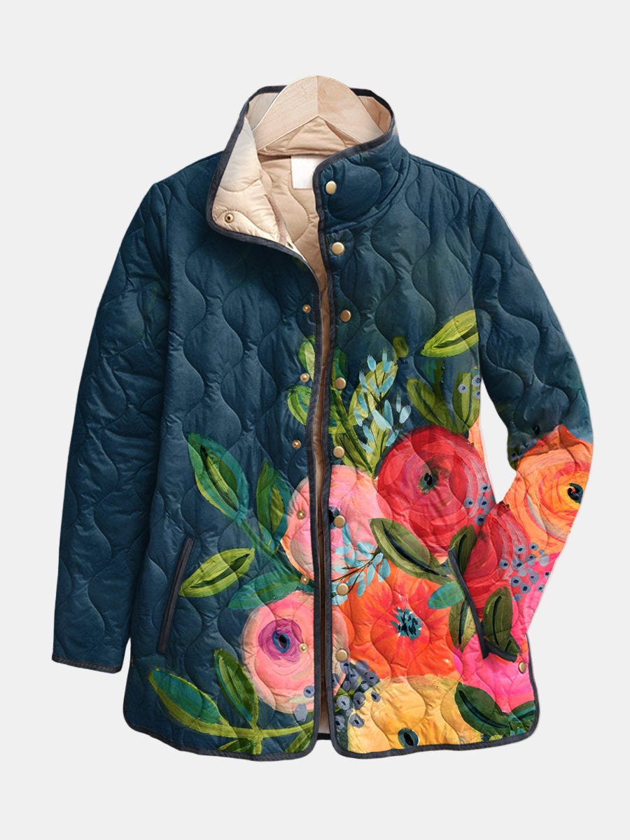 Classic Floral Quilted Coat