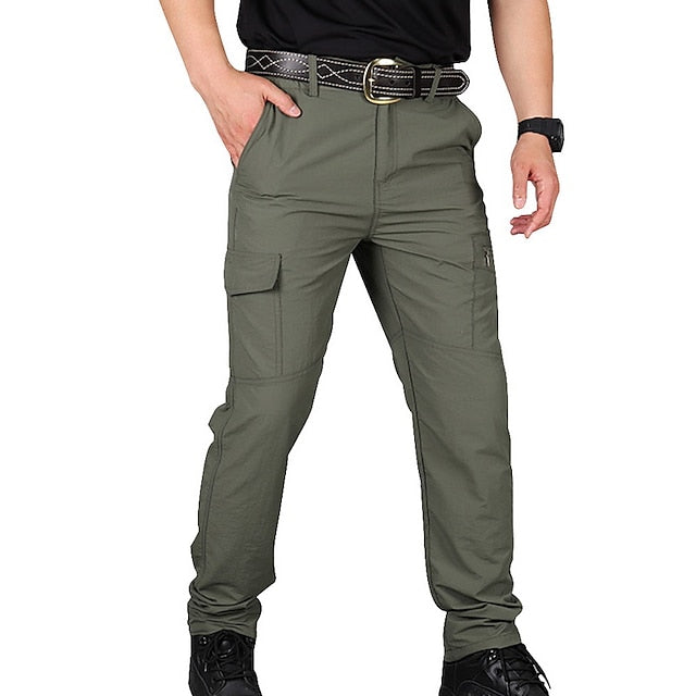 Men's Waterproof Cargo Work Pants Hiking Tactical Pants Military Ripstop Resistant Multi Pockets