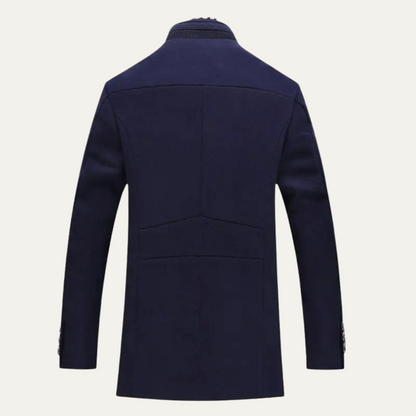 Classic Men's Wool Overcoat with Smart Collar