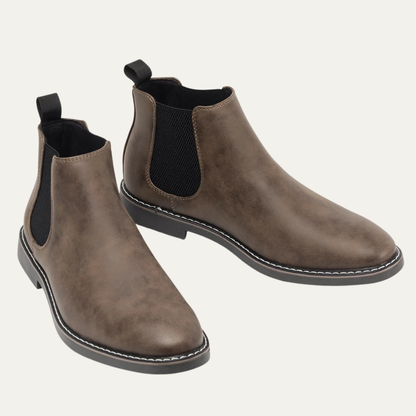 Stylish Men's Black Leather Chelsea Ankle Boots