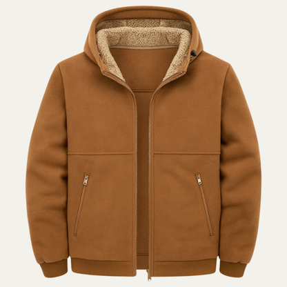 Mens Fleece Lined Heavy Duty Zip Up Hoodie Jacket - OutfitLondon