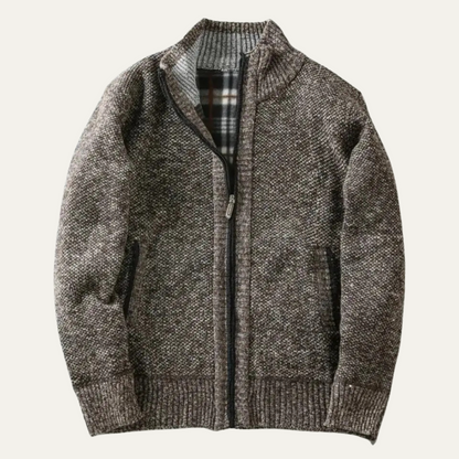 Thick Knit Men's Zip Up Fleece Jacket