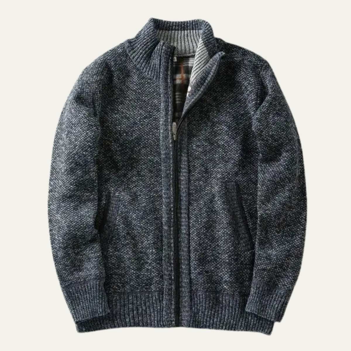 Thick Knit Men's Zip Up Fleece Jacket