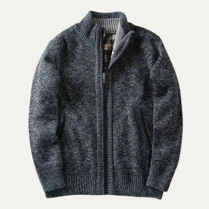 Thick Knit Men's Zip Up Fleece Jacket
