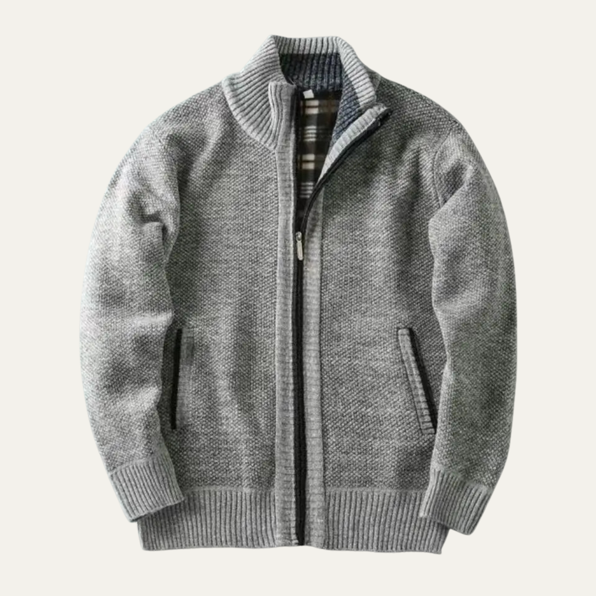 Thick Knit Men's Zip Up Fleece Jacket