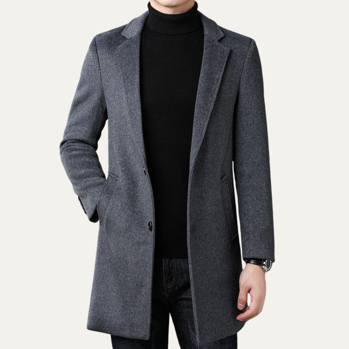 Classic Men's Wool Smart Coat