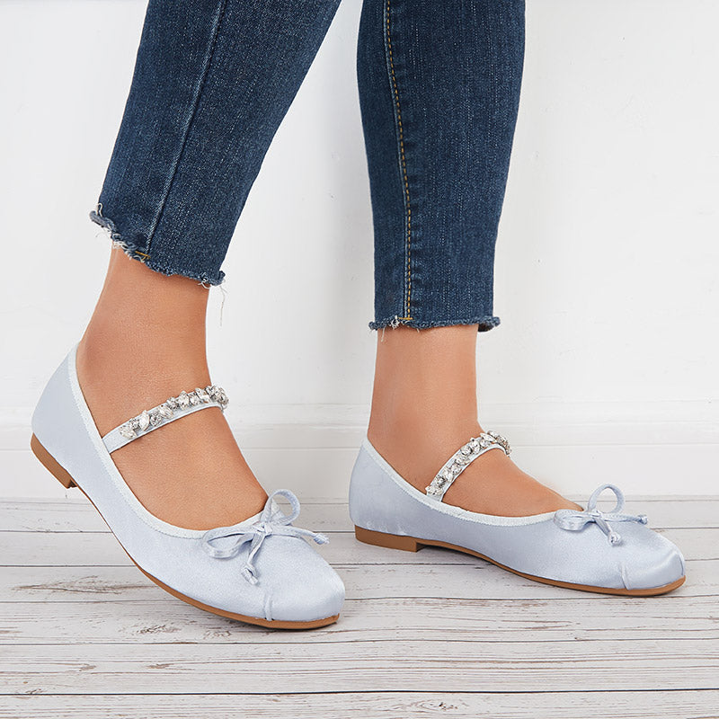 Women Mary Jane Flats Round Toe Slip on Ballet Flat Shoes