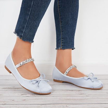 Women Mary Jane Flats Round Toe Slip on Ballet Flat Shoes