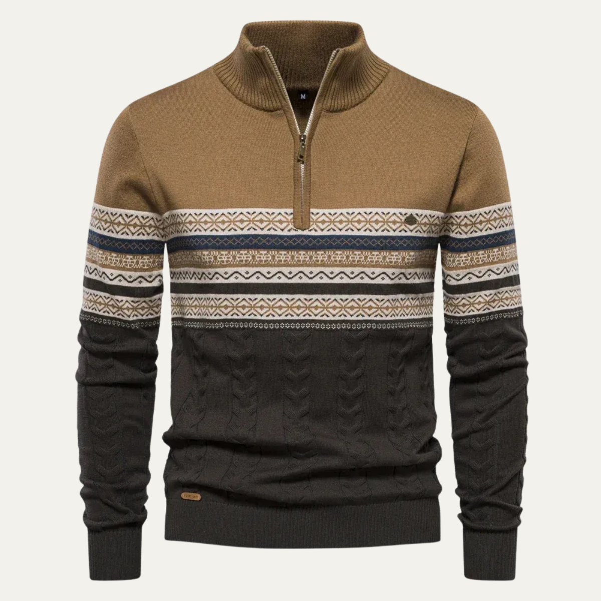 Classic Mens Fair Isle Crew Neck Sweater