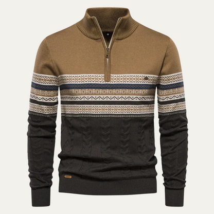 Classic Mens Fair Isle Crew Neck Sweater