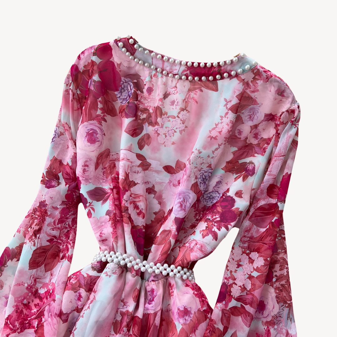 Ladies Pretty Floral Floor Length Dress