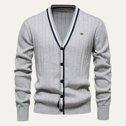 Men's Skinny Fit Crew Neck Cotton Sweater Cardigan