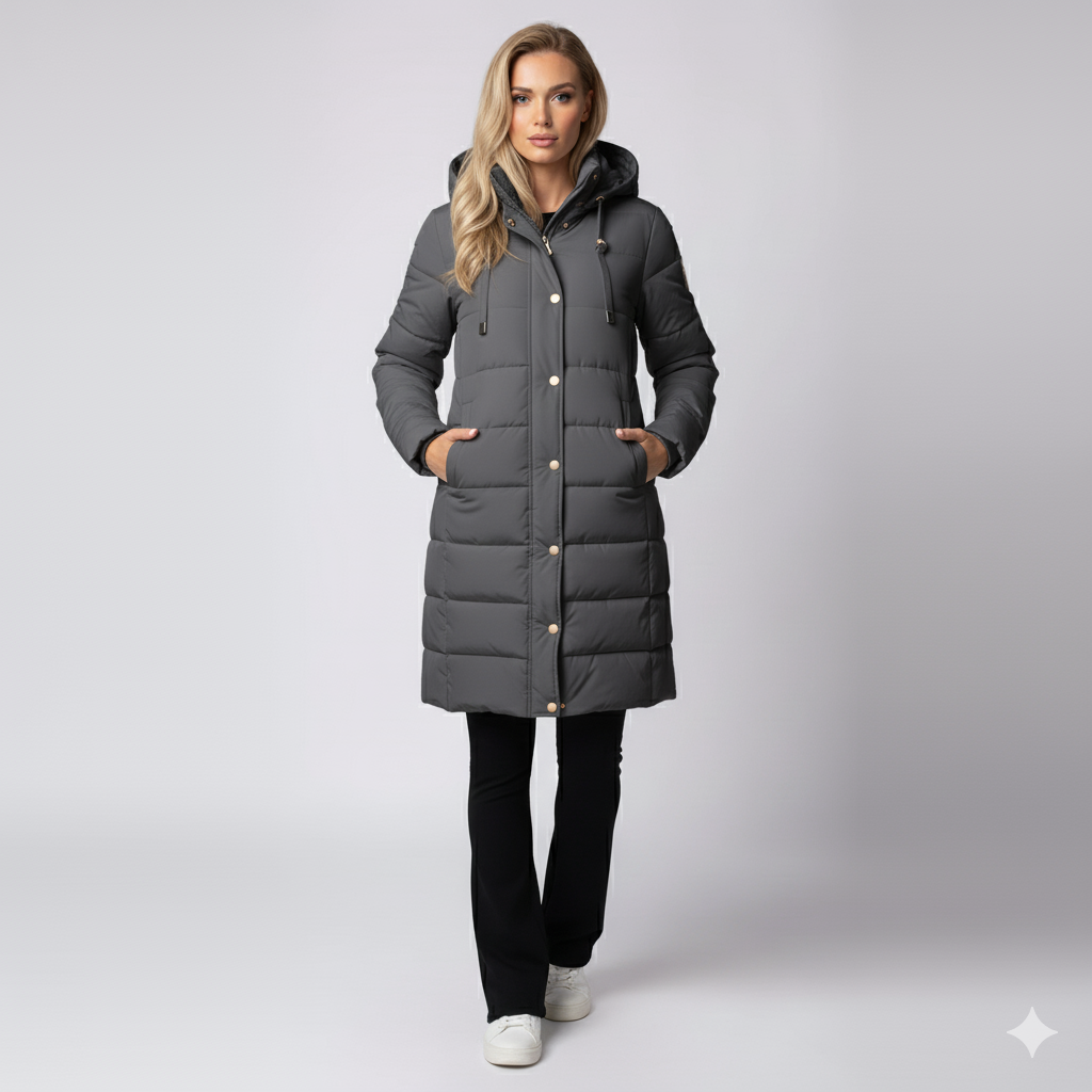 Warm Padded Women's Parka Coat with Hood