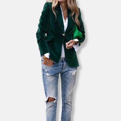 Classic Fit Blazer with Gold Buttons
