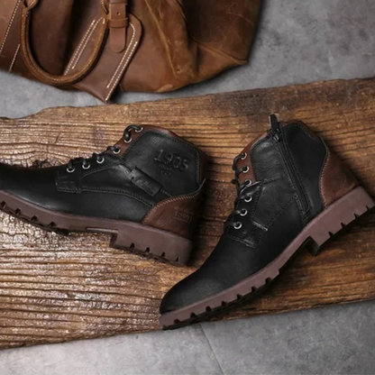 Rugged Men's Classic Leather Ankle Boots