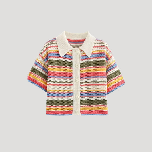 Vibrant Knit Open Front Cardigan Sweater - OutfitLondon